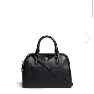 Tory Burch Robinson Pebbled Double-Zip Satchel